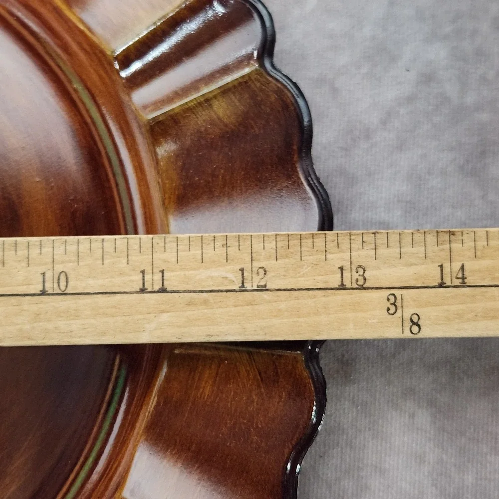 Retired PIER 1 one Brown Scalloped CHARGER‎ Plates 13